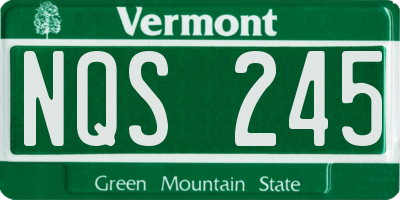 VT license plate NQS245