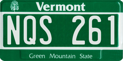 VT license plate NQS261