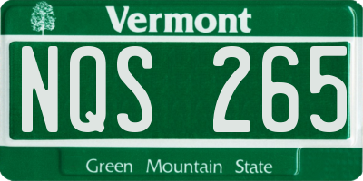 VT license plate NQS265