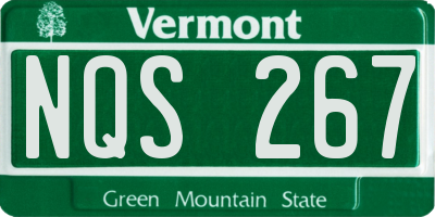 VT license plate NQS267