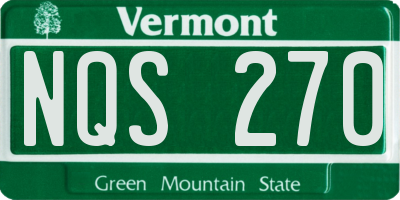 VT license plate NQS270
