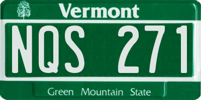 VT license plate NQS271