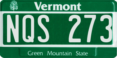 VT license plate NQS273