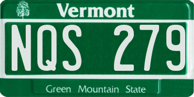 VT license plate NQS279