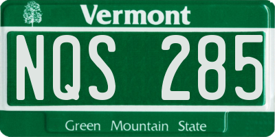 VT license plate NQS285