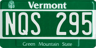 VT license plate NQS295
