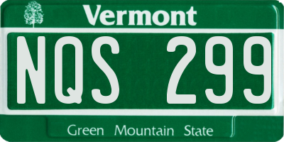 VT license plate NQS299
