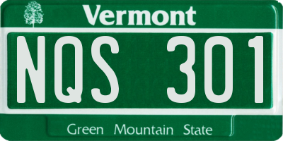 VT license plate NQS301