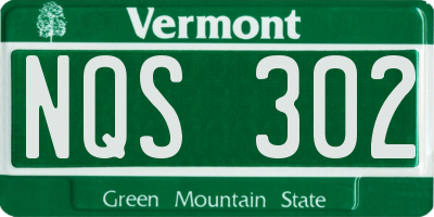 VT license plate NQS302