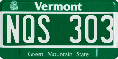 VT license plate NQS303