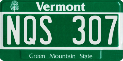 VT license plate NQS307