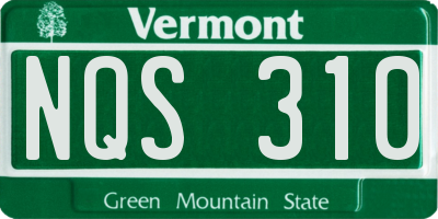 VT license plate NQS310