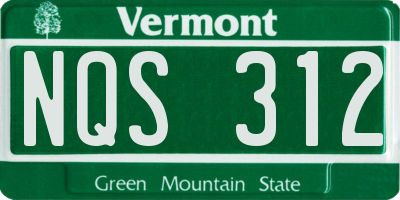 VT license plate NQS312