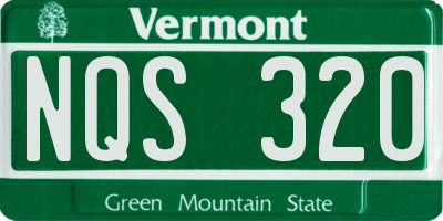 VT license plate NQS320