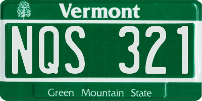 VT license plate NQS321