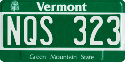 VT license plate NQS323