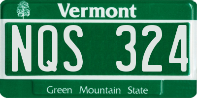 VT license plate NQS324