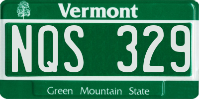VT license plate NQS329