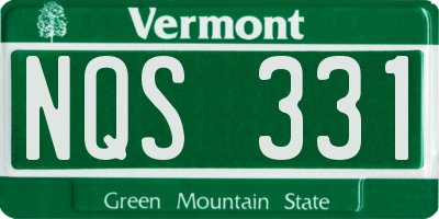 VT license plate NQS331