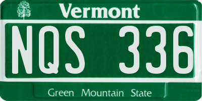 VT license plate NQS336