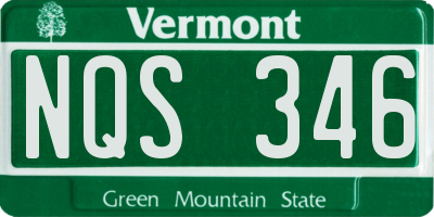 VT license plate NQS346