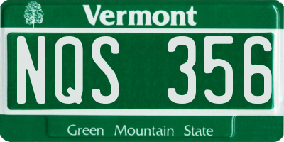 VT license plate NQS356