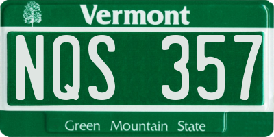 VT license plate NQS357