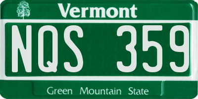 VT license plate NQS359