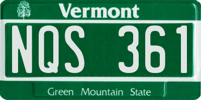 VT license plate NQS361