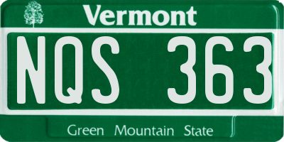 VT license plate NQS363