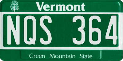 VT license plate NQS364