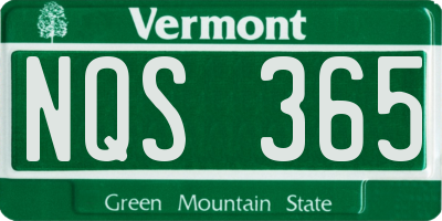 VT license plate NQS365