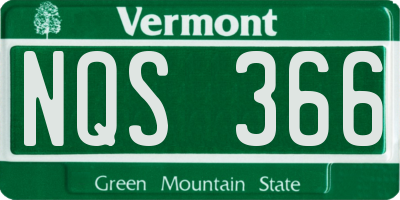 VT license plate NQS366