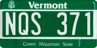 VT license plate NQS371