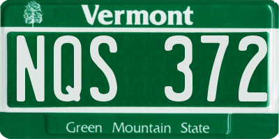 VT license plate NQS372