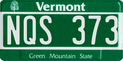 VT license plate NQS373