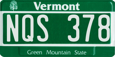 VT license plate NQS378