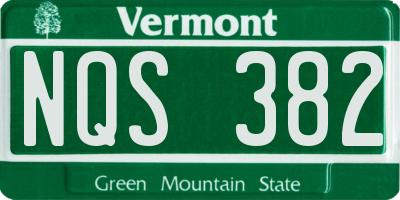 VT license plate NQS382