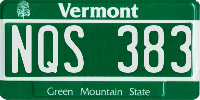 VT license plate NQS383