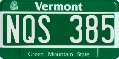 VT license plate NQS385