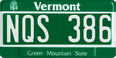 VT license plate NQS386