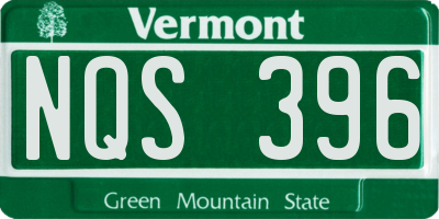 VT license plate NQS396