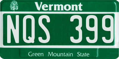 VT license plate NQS399