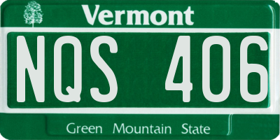 VT license plate NQS406