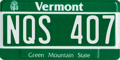 VT license plate NQS407