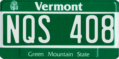 VT license plate NQS408