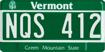 VT license plate NQS412