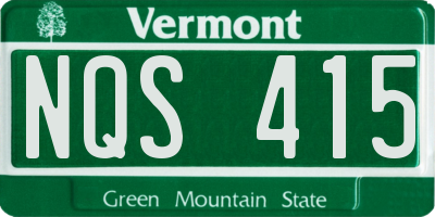 VT license plate NQS415