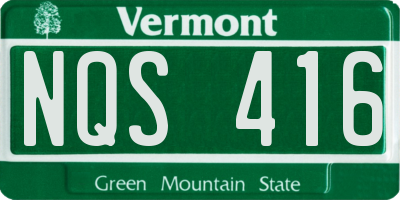 VT license plate NQS416