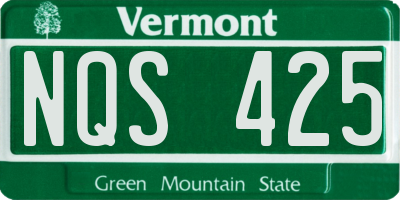VT license plate NQS425